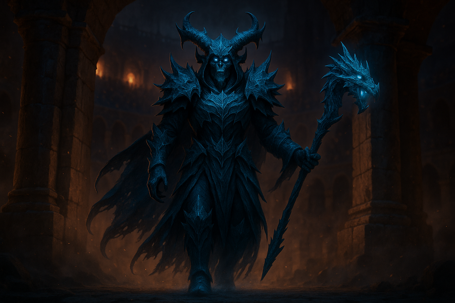 Frozen Ice Dragon Skeleton Warlock