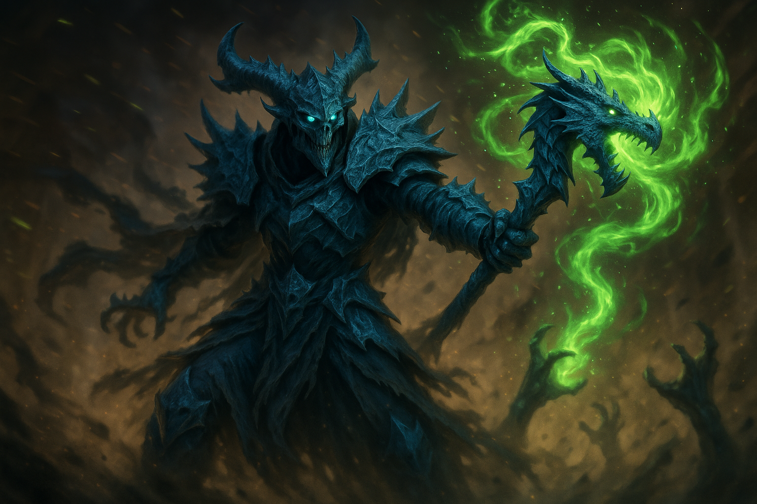 Frozen Ice Dragon Skeleton Warlock